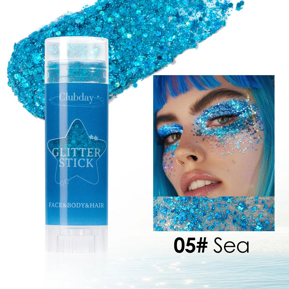 Glitter Stick Makeup Kit – 6 Shades for Face, Eyes & Body Body Glitter Stick QXL 5