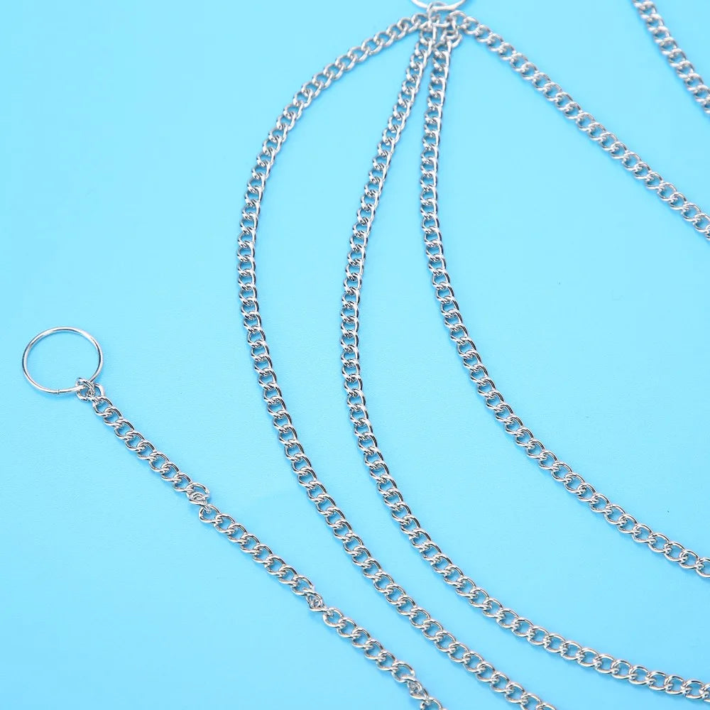 Silver Hair Braid Chains | Goth Punk Hanging Beads – 5-Piece Set Hair Braid Chains QXL