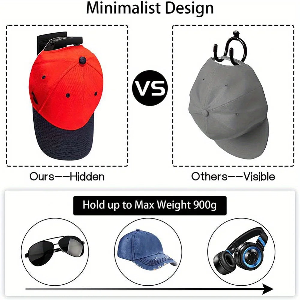 Adhesive Hat Hooks | No-Drill Cap & Accessory Organizer Adhesive Wall Hook QXL