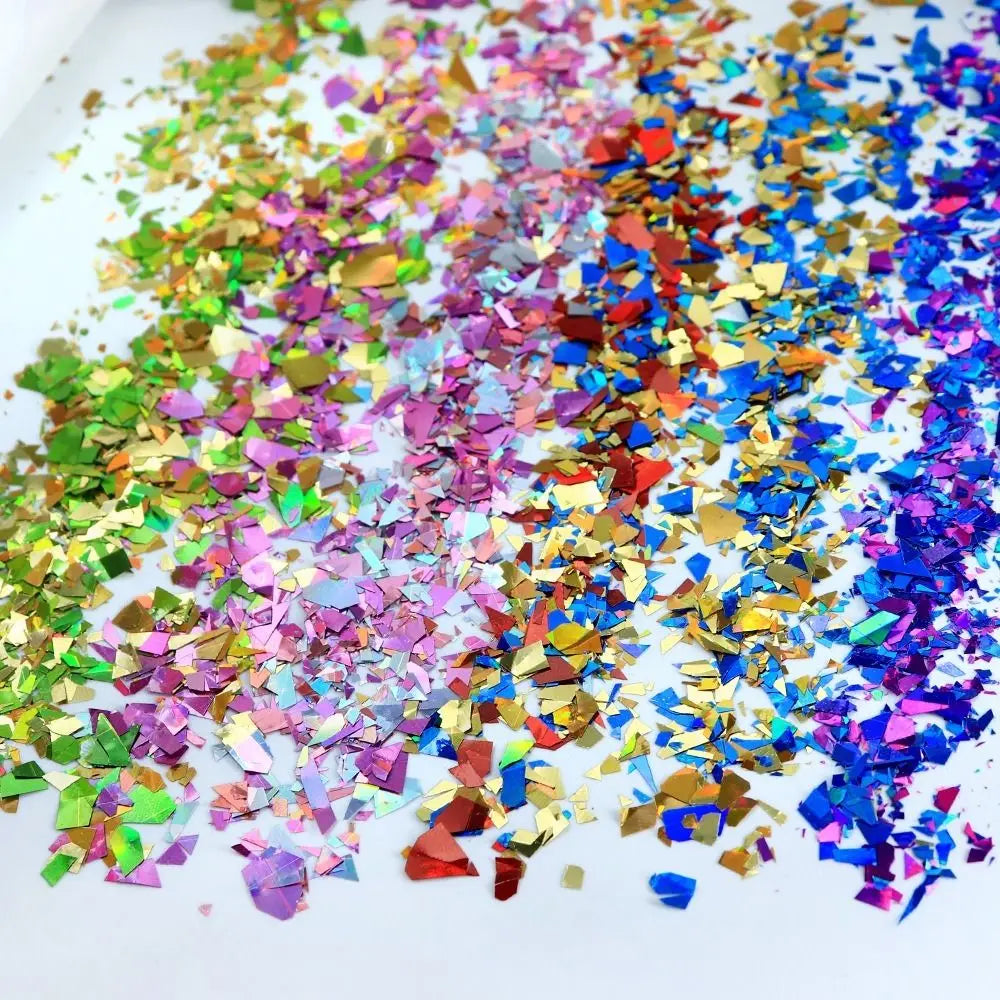 Holographic Glitter Flakes & Sequins for Nail Art | 6 Colors Nail Art Glitter QXL