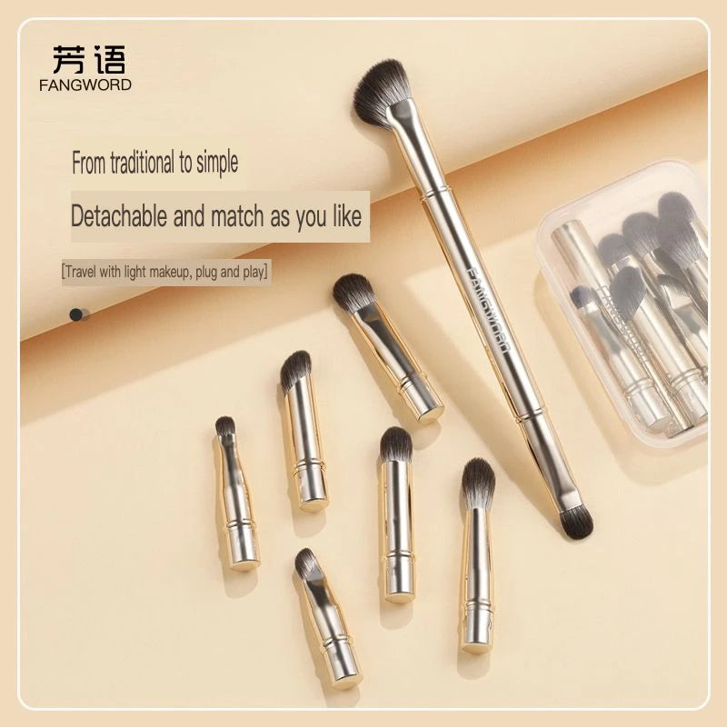 Light Gold Makeup Brush Set | Eye Shadow, Eyeliner & Contour Makeup Brush Set QXL