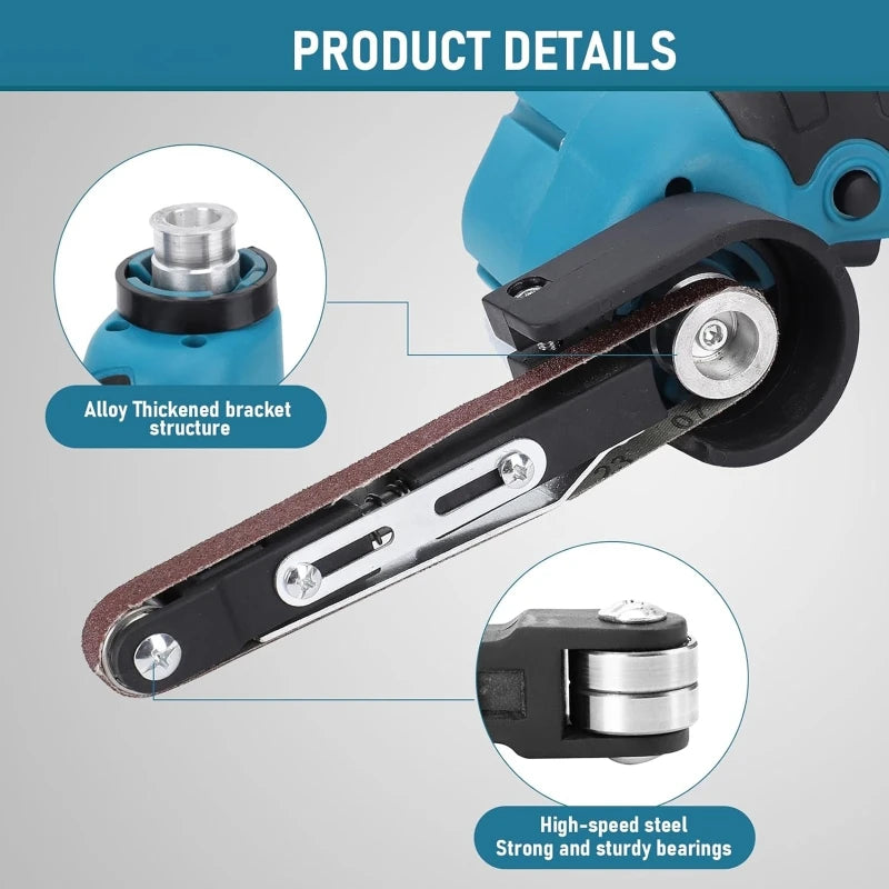 Cordless Mini Belt Sander 16.8V | Variable Speed + 10 Belts Cordless Belt Sander QXL