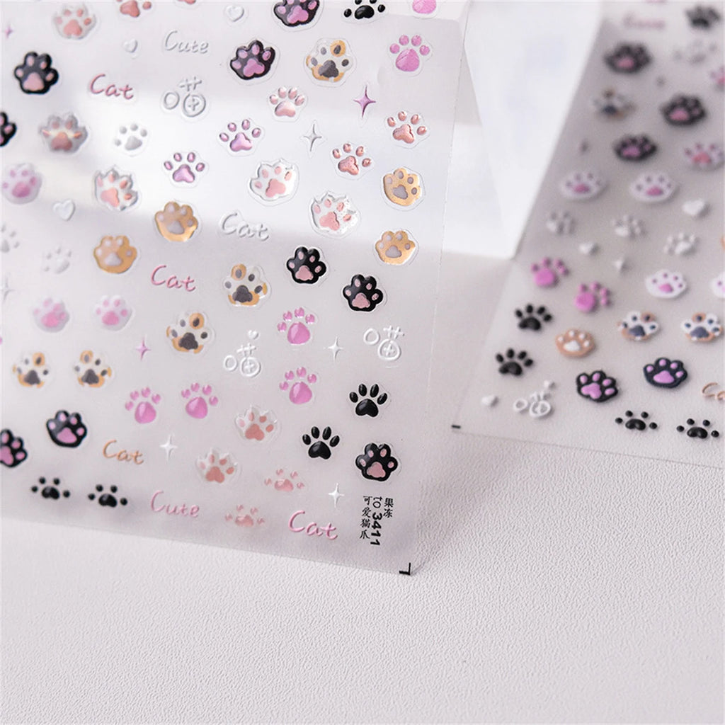 5D Kawaii Cat Claw Nail Art Stickers | Japanese Decals DIY Nail Art Stickers QXL