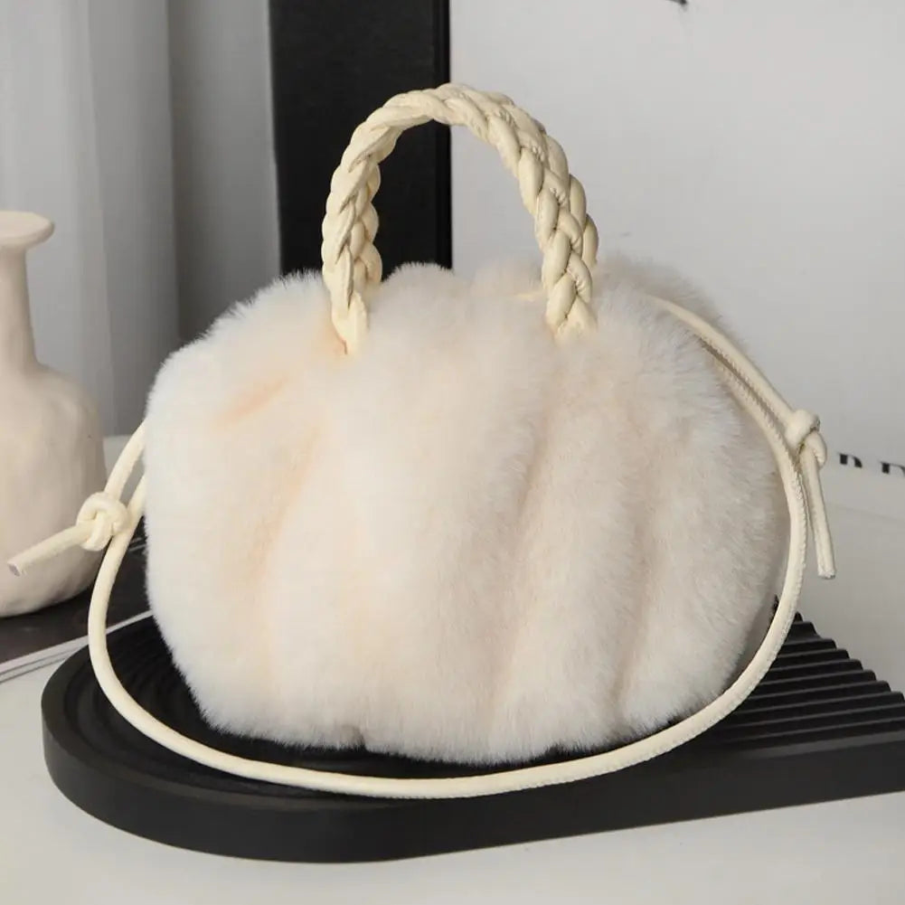 Plush Cloud Crossbody Bag | Cute Faux Fur Shoulder Handbag Crossbody Shoulder Bag QXL