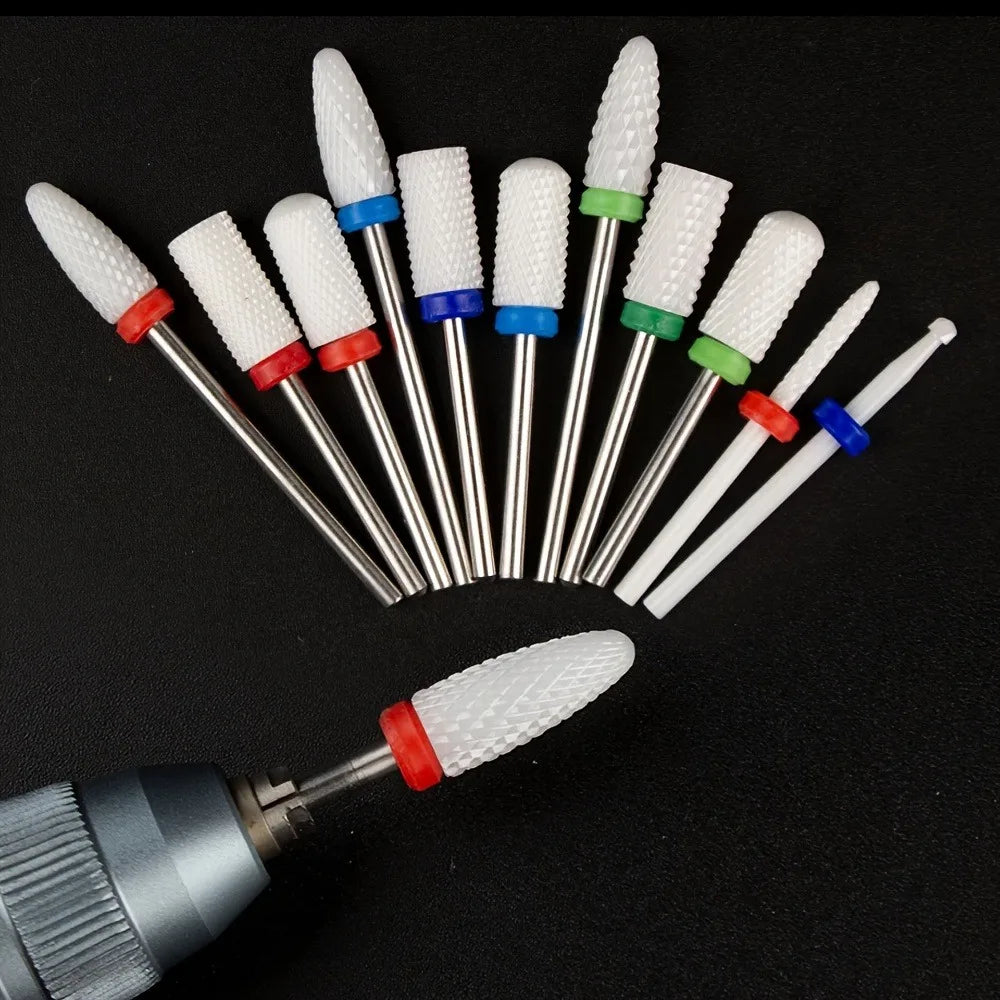5-Pc Ceramic Nail Drill Bit Set | Gel Removal & Pedicure Nail Drill Bit Set QXL