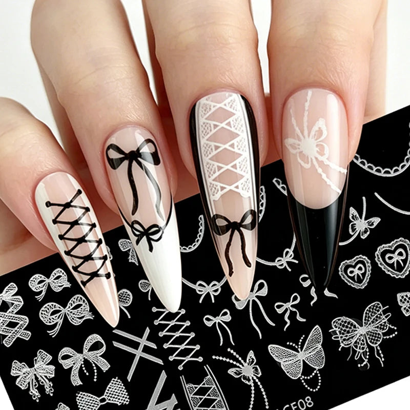 3D Lace & Bow Nail Art Stamping Plate | 30+ Designs Nail Stamping Plate QXL