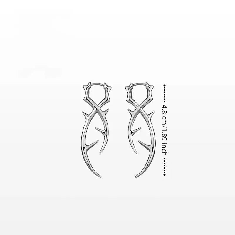 Punk Goth Thorn Dangle Drop Earrings | Y2K Hip Hop Jewelry Dangle Drop Earrings QXL