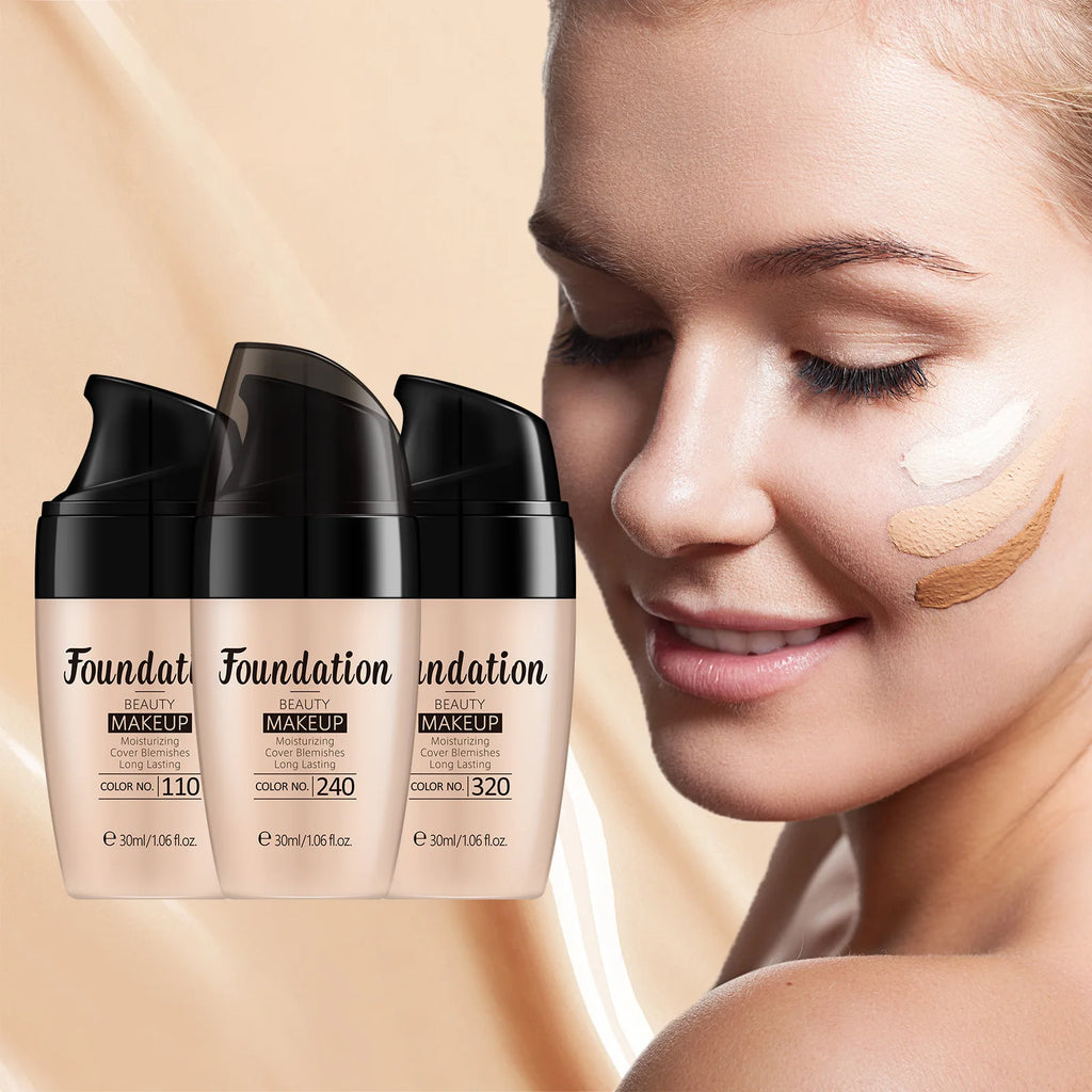 LAIKOU Liquid Foundation Full Coverage Hydrating Makeup Base 30ml Liquid Foundation QXL