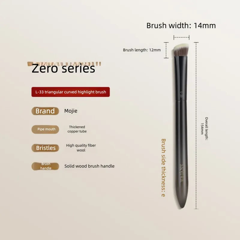 L33 Triangle Highlighter & Concealer Brush | Pro Makeup Tool Highlighter Makeup Brush QXL L33 Curved surface