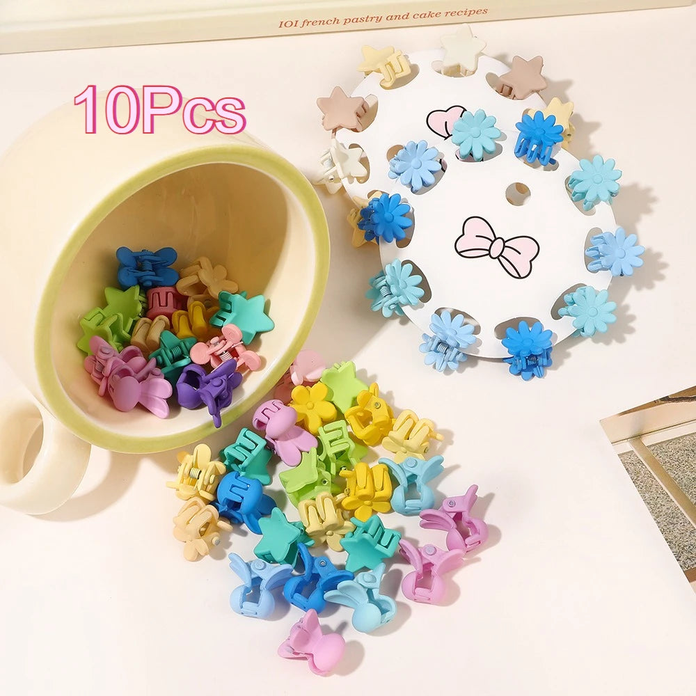 10-Pack Mini Hair Claw Clips for Girls | Star & Flower Mini Hair Claw Clips QXL
