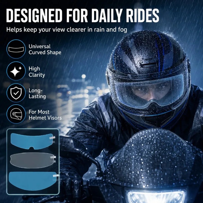 Motorcycle Helmet Anti-Fog & Rainproof Visor Film – Universal Helmet Visor Film QXL