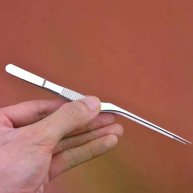 Angled Earwax Removal Tweezers – Curved Stainless Steel Forceps Ear Cleaning Forceps QXL