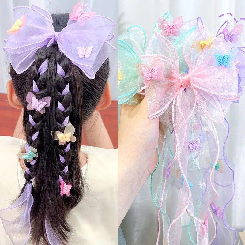 Chiffon Bow Mesh Butterfly Hair Clip for Girls & Women Bow Hair Clip QXL