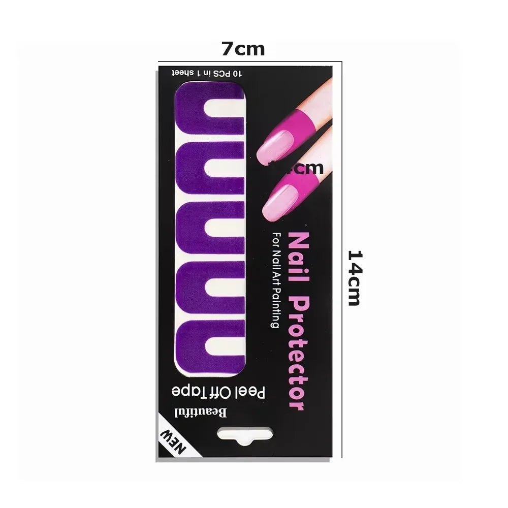 10-Pack U-Shape Nail Polish Overflow Protector Stickers Nail Protector Sticker QXL