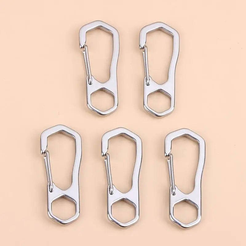 Stainless Steel Carabiner Clips 2/5-Pack | Rustproof Spring Buckle Carabiner Spring Clips QXL hexagonal hole 5pcs