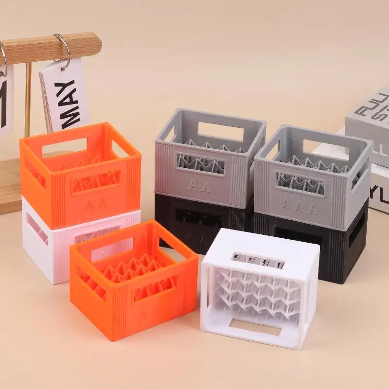 3D Beer Crate Battery Storage Box | AA AAA Stackable Organizer Battery Storage Box QXL