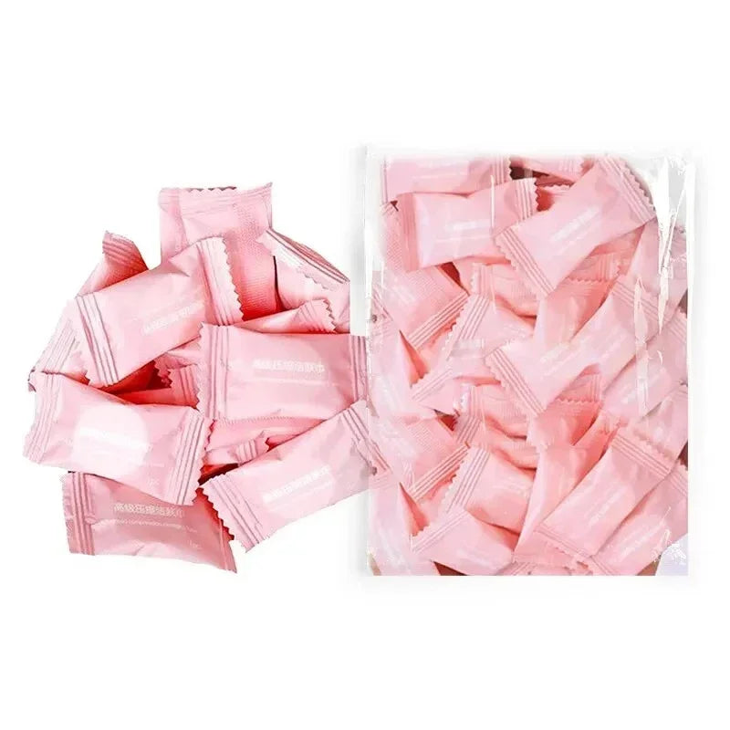 50-Pack Compressed Disposable Cotton Face Towels for Travel Disposable Face Towels QXL