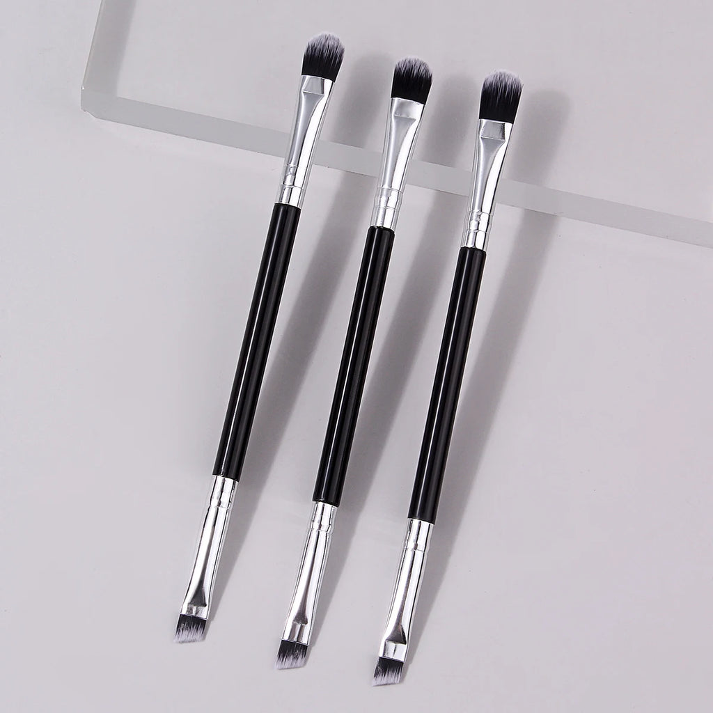 KOSSHOW 3-Pc Double-Ended Eyeshadow & Brow Liner Brush Set Eye Makeup Brush Set QXL