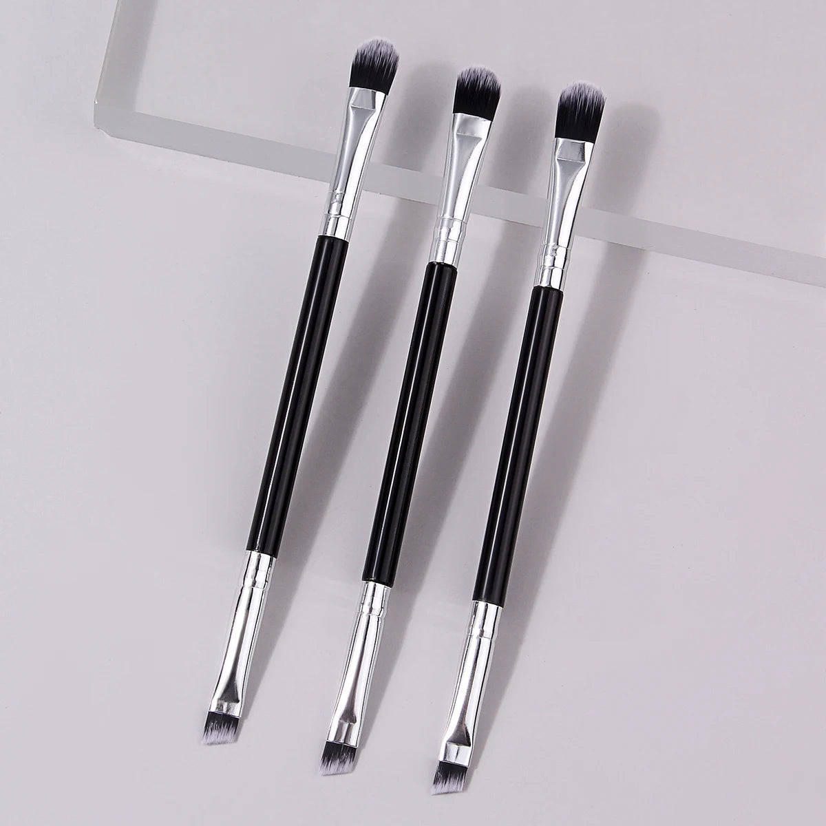 KOSSHOW 3-Pc Double-Ended Eyeshadow & Brow Liner Brush Set Eye Makeup Brush Set QXL