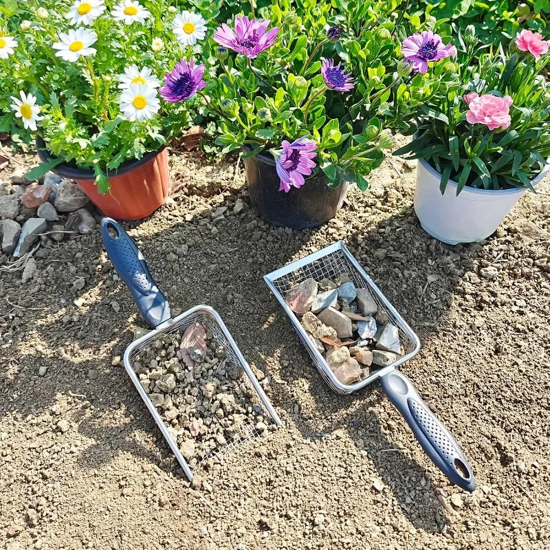Garden Sand & Compost Sieve with Handle | One-Handed Garden Sieve QXL
