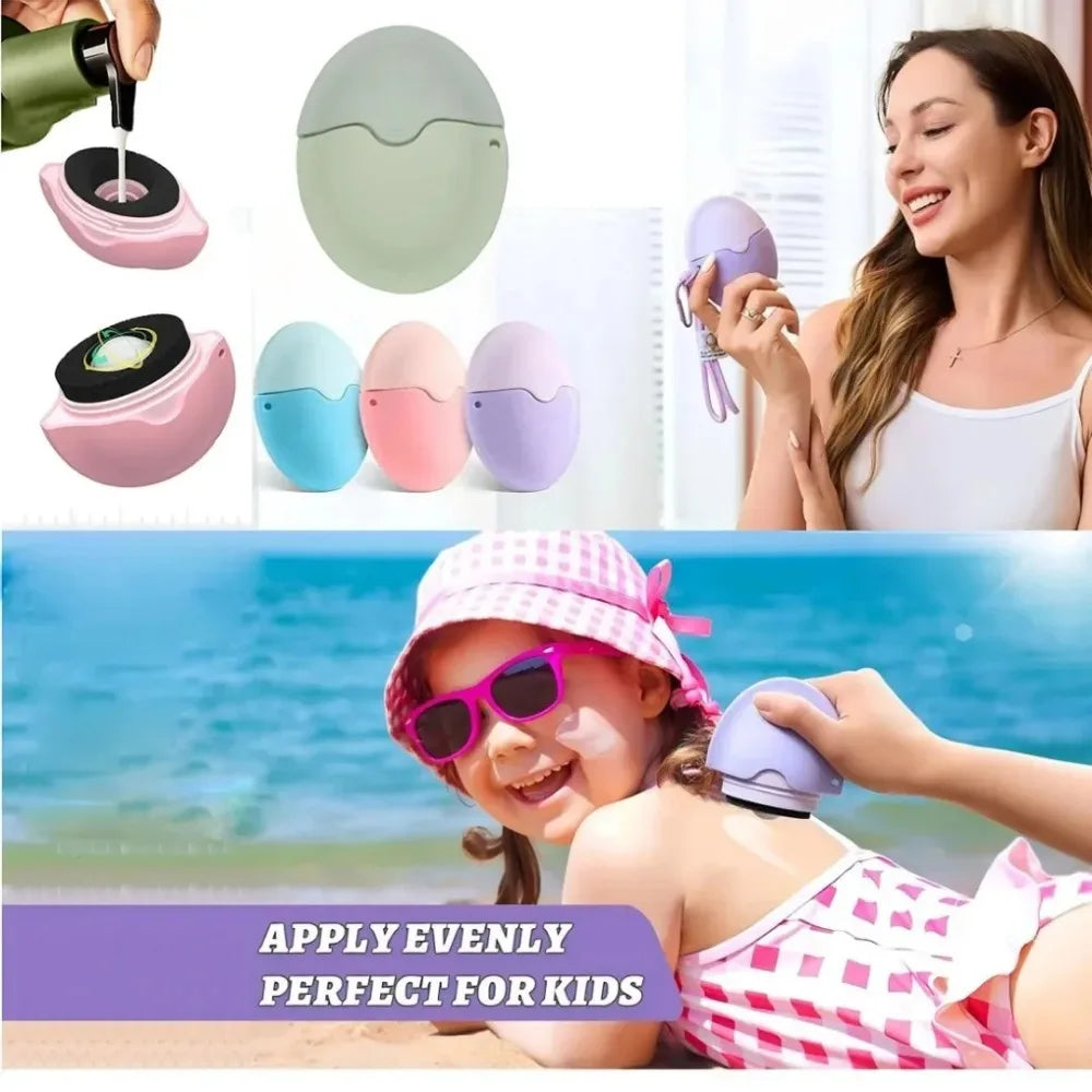 Silicone Sunscreen Lotion Applicator | Refillable Roll-On Sponge Lotion Applicator QXL