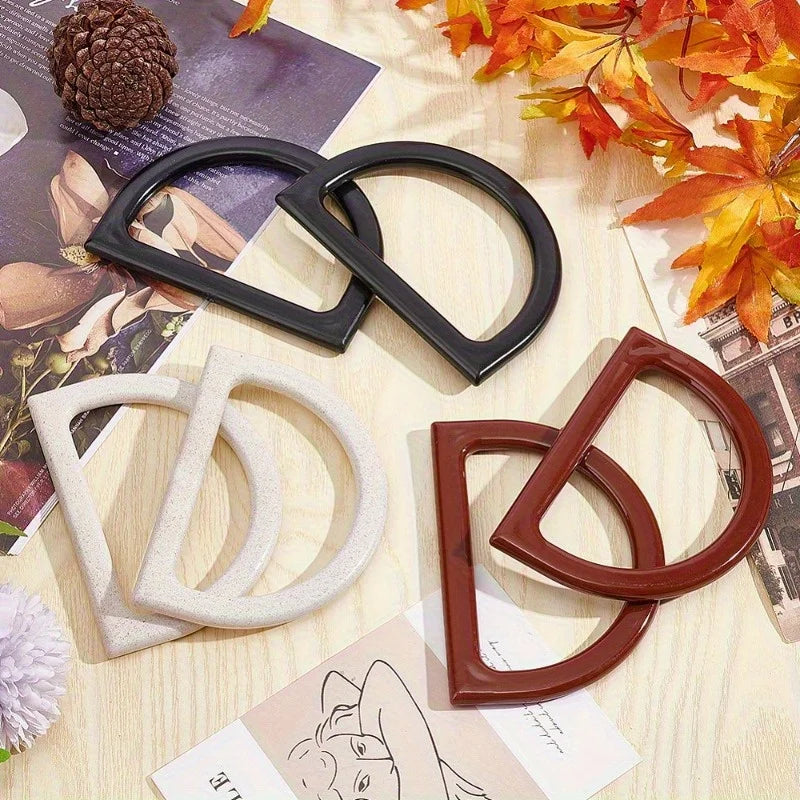 D-Shaped Imitation Wood Bag Handles | 3 Colors DIY Craft Bag Handles QXL