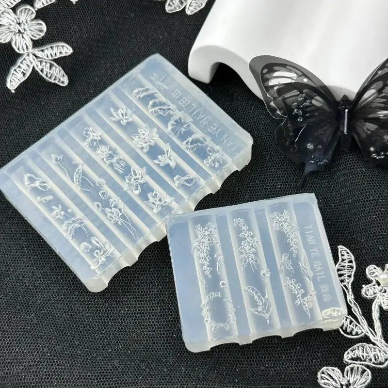 Lotus Orchid 3D Silicone Nail Mold | Flower Carving DIY Tool Silicone Nail Mold QXL
