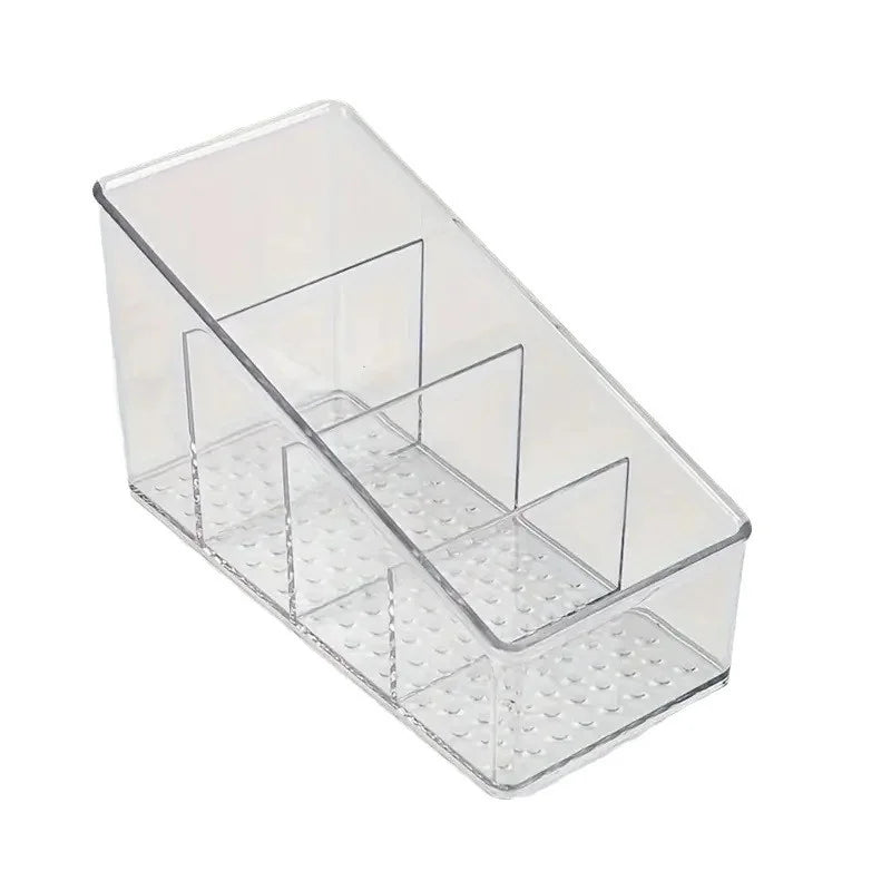 4-Grid Clear Acrylic Makeup Brush Holder for Vanity