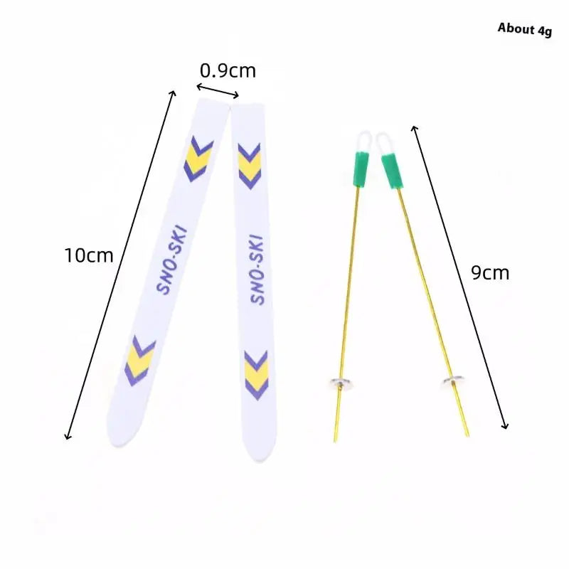 Miniature Wooden Ski Board Dollhouse Christmas Decoration Dollhouse Miniature QXL