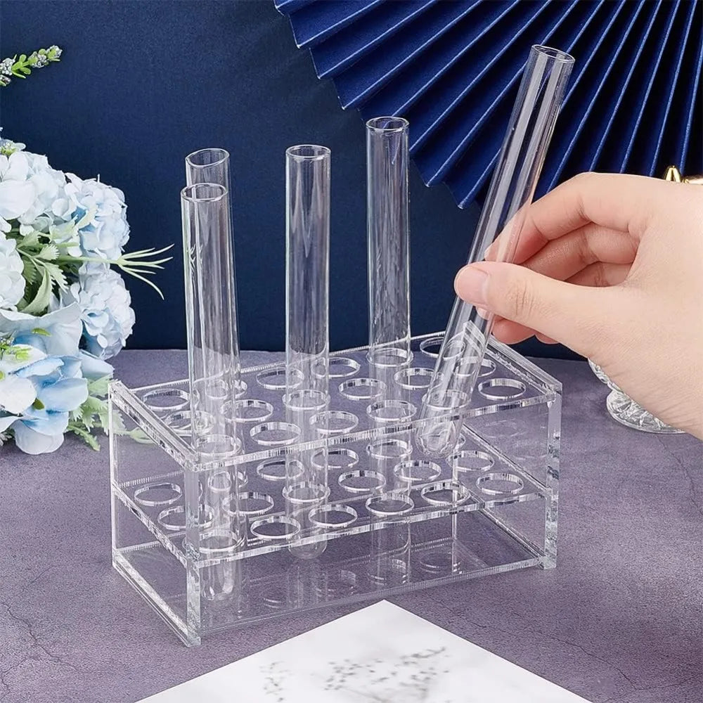 18-Socket Clear Acrylic Test Tube Rack | 3-Layer Lab Stand Lab Test Tube Rack QXL
