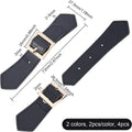 PU Leather Sew-On Toggle Closures – 4 Sets Black & Brown Garment Toggle Closures QXL AECH04-00394
