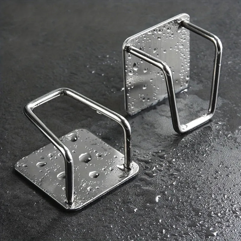 No-Drill Wall-Mount Sponge Drain Rack | Stainless Steel Hook Sink Sponge Rack QXL