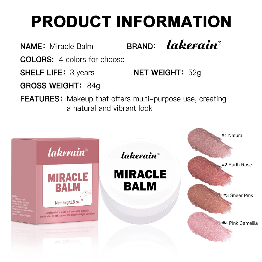 Miracle Balm Multi-Use Cheek Tint & Face Glow Balm – 4 Shades Tinted Face Balm QXL
