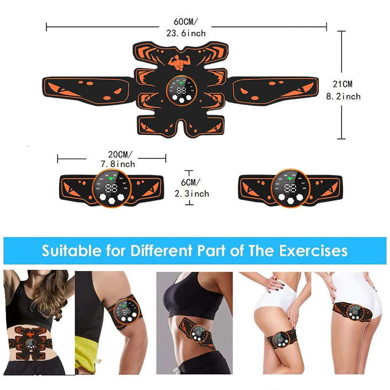 EMS Abs Trainer & Abdominal Belt | Rechargeable Muscle Stimulator EMS Muscle Stimulator QXL