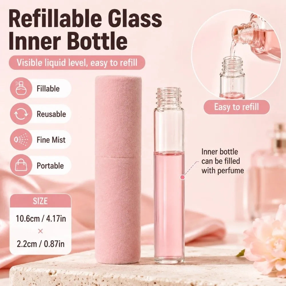 10ml Refillable Mini Perfume Atomizer | Flocked Mist Spray Bottle Perfume Atomizer QXL