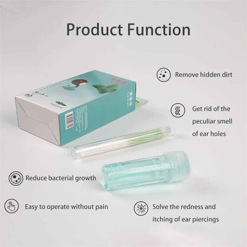 60-Pack Ear Hole Cleaning Lines | Piercing Aftercare Kit Ear Piercing Cleaner QXL