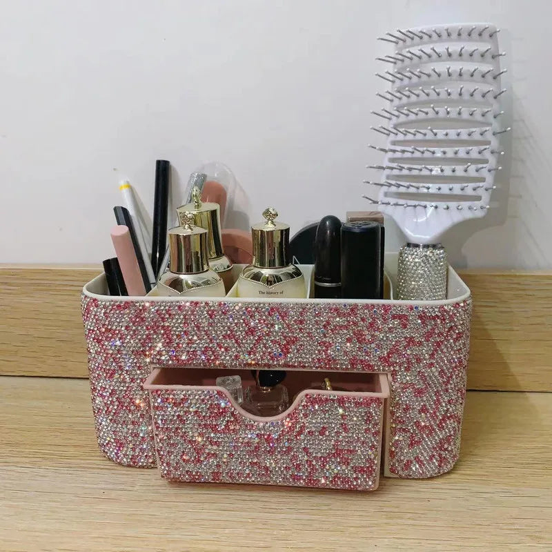 Diamond-Studded Multi-Layer Acrylic Makeup Organizer Makeup Storage Organizer QXL