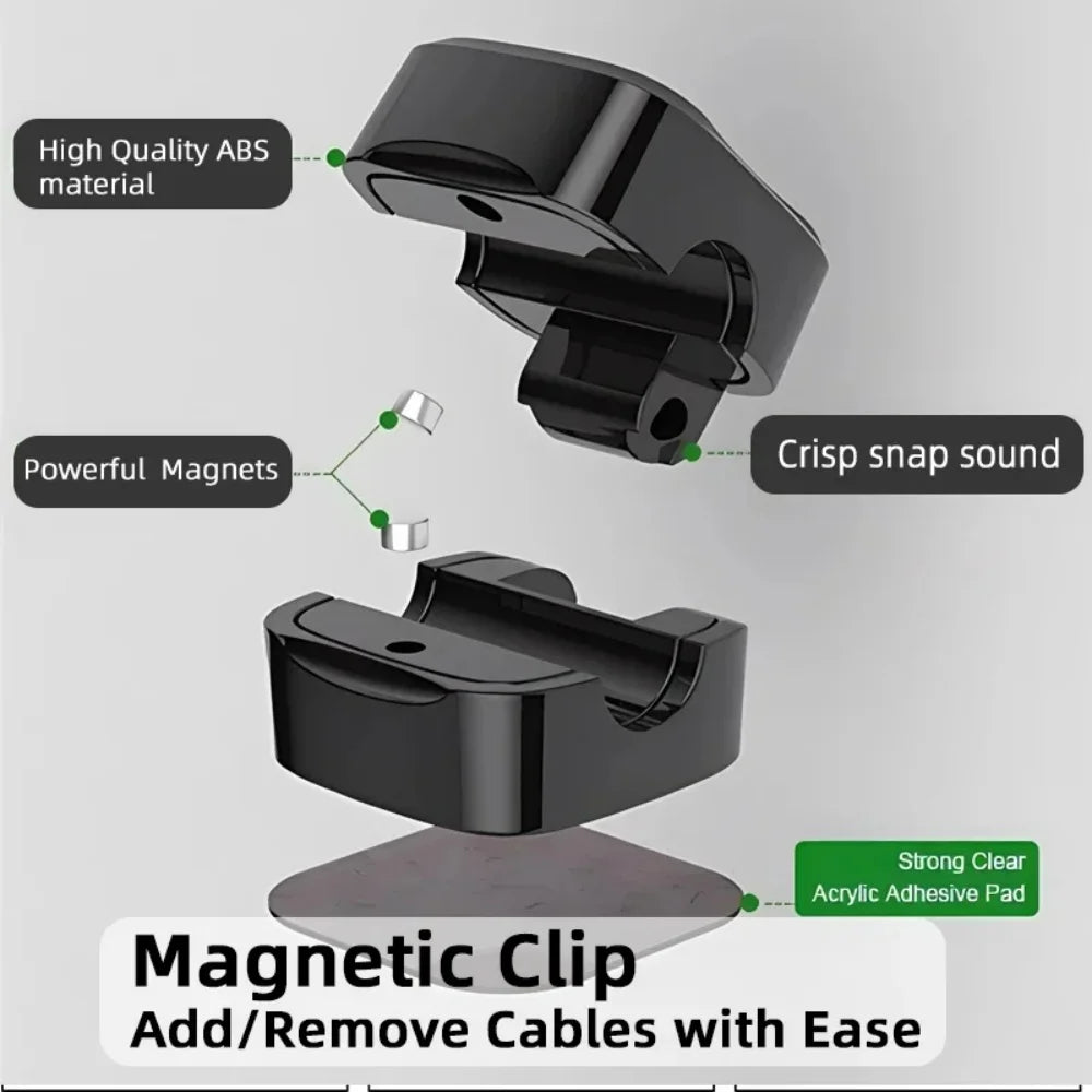 Magnetic Cable Clips | Adhesive Cord Holder & Desk Organizer Cable Clip Organizer QXL