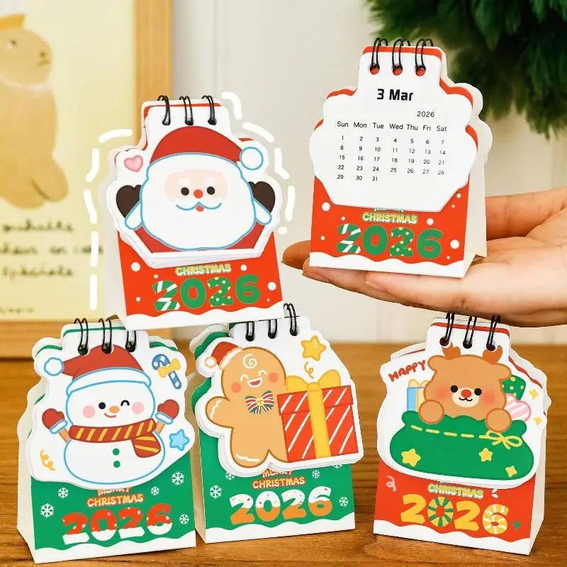 2026 Christmas Desk Calendar | Cute Festive Daily Planner Desk Calendar QXL