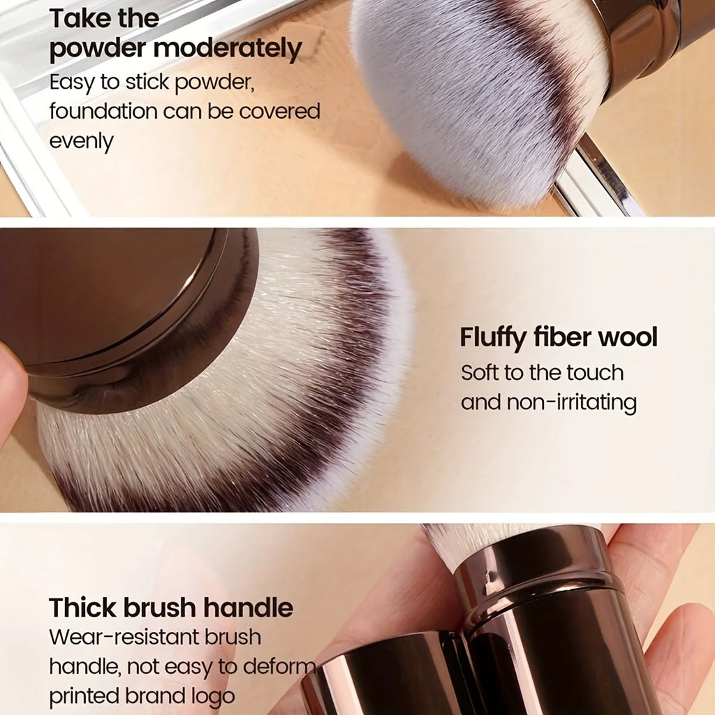 Retractable Makeup Brush – Soft Blush & Foundation Travel Brush Retractable Makeup Brush QXL
