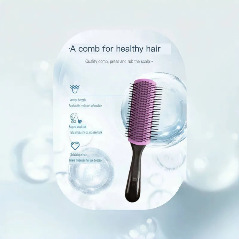 9-Row Curly Hair Massage Comb | Men & Women Styling Tool Hair Styling Comb QXL
