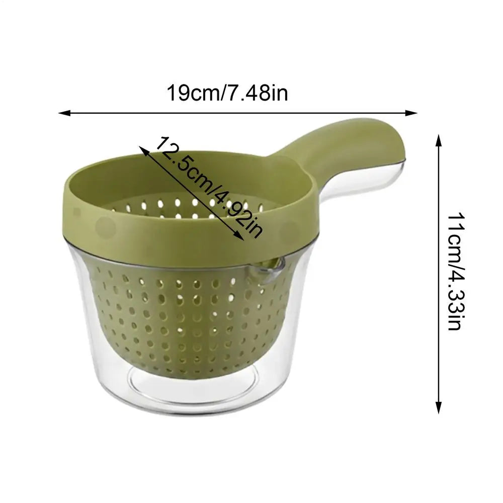 Double-Layer Colander Bowl Set | Vegetable & Fruit Strainer Colander Bowl Set QXL Green