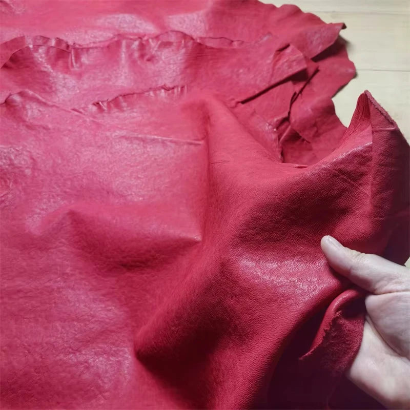 Red Embossed Sheepskin Leather 1.2–1.3mm | DIY Craft Fabric Leather Craft Fabric QXL Red 19x30cm China Mainland