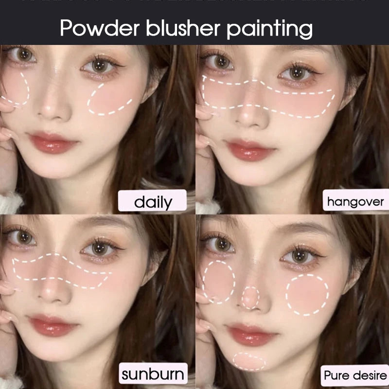 Embossed Matte Powder Blush | Blue & Purple Monochrome Blusher Powder Blush QXL