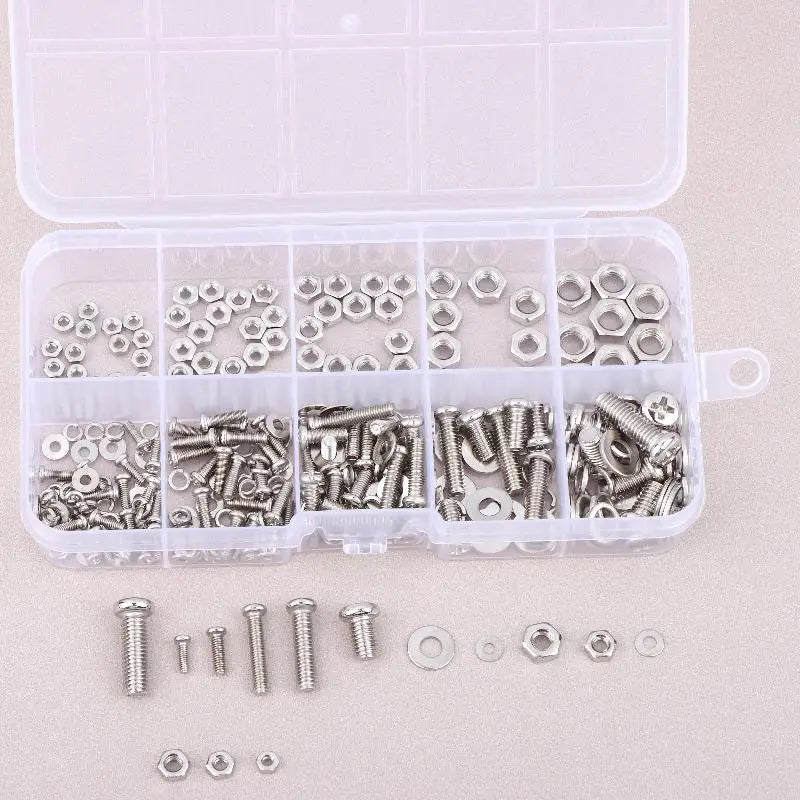 320-Pc Metric Screws Nuts Washers Kit M2–M5 | Storage Box Fastener Assortment Kit QXL Default Title
