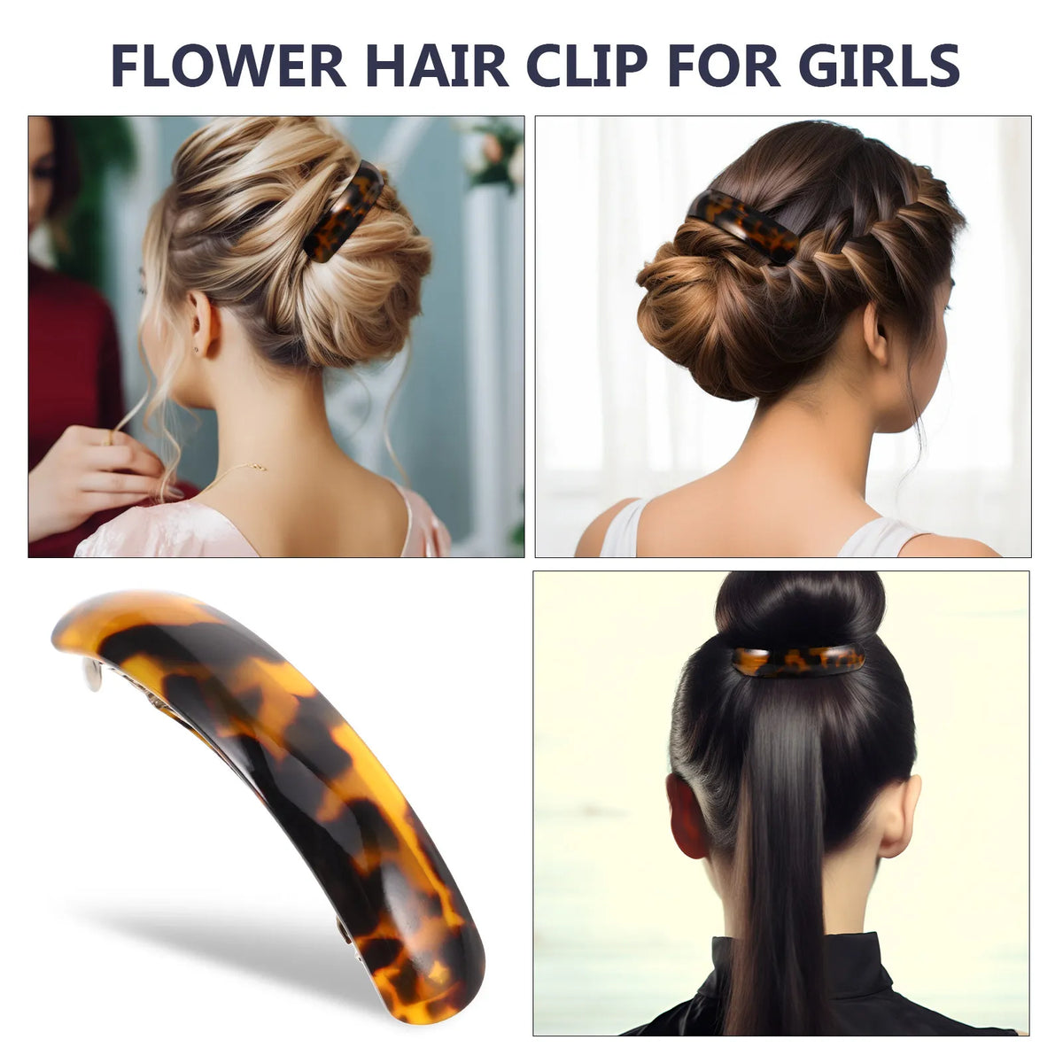 Leopard Print Snap Hair Clip | Vintage Bobby Pin Barrette Snap Hair Clip QXL