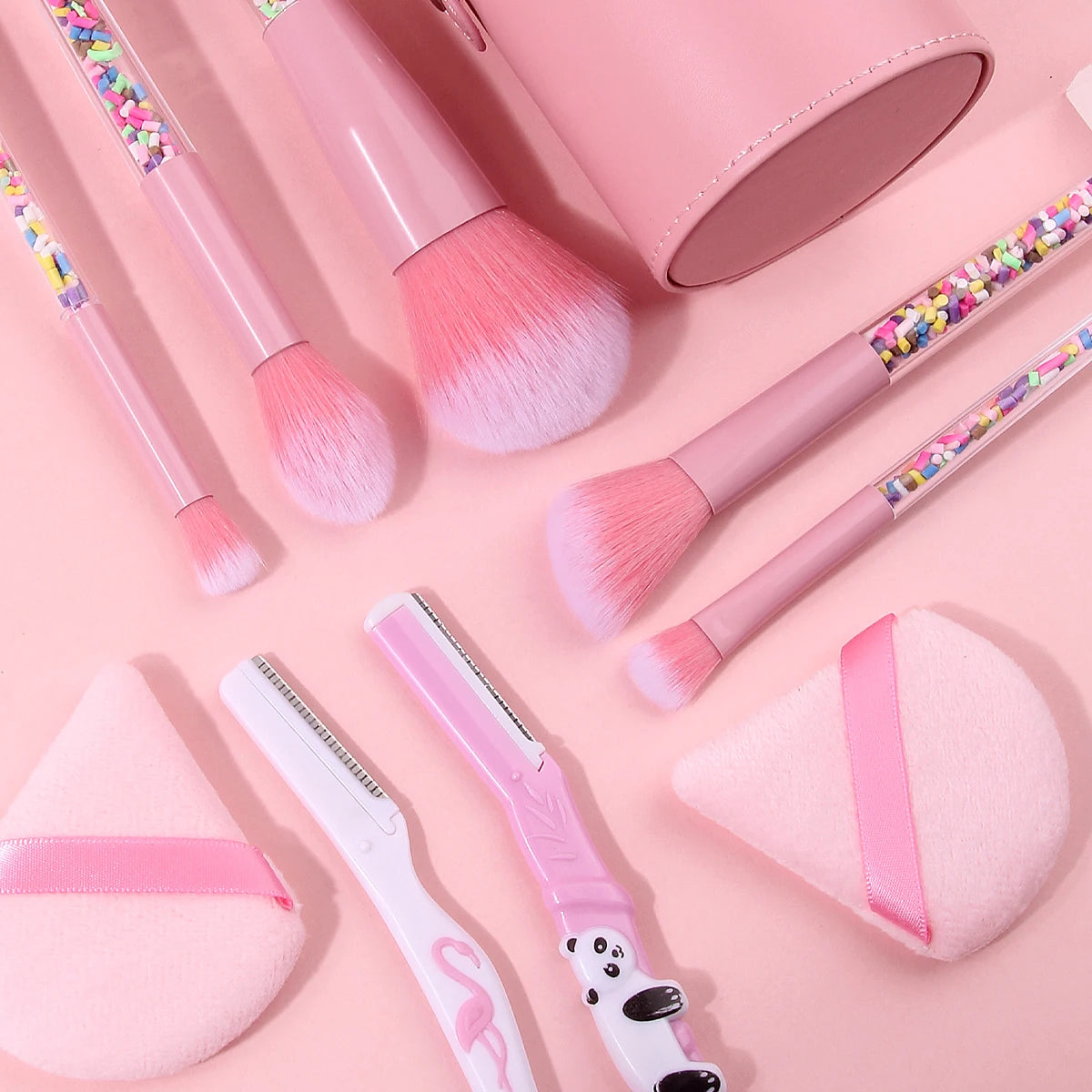 KOSSHOW Pink Makeup Brush Set with Portable Storage Case Makeup Brush Set QXL