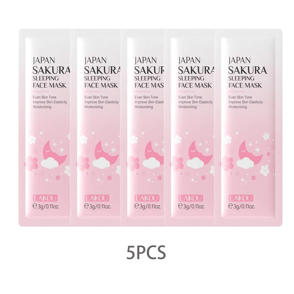 LAIKOU 5-Pack Overnight Sleeping Face Masks | Hydrating Skin Care Sleeping Face Mask QXL sakura