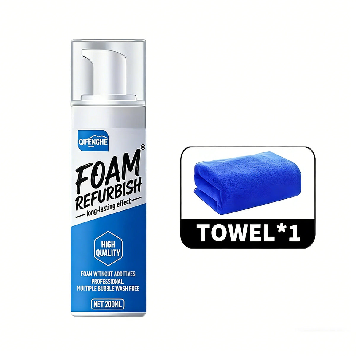 200ml Multi-Surface Foam Refurbish Spray | No-Additive Cleaner Foam Surface Cleaner QXL