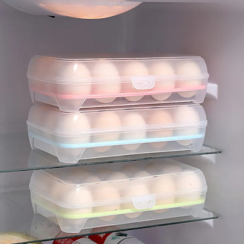 15-Grid Egg Storage Box | Fridge & Portable Picnic Holder Egg Storage Box QXL